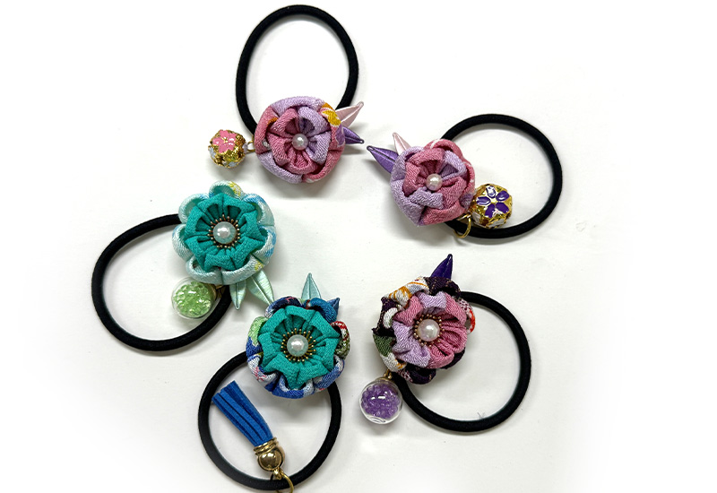 細工纏花雙層髮圈